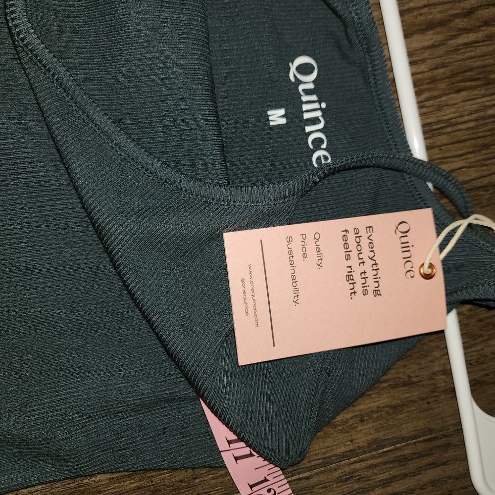 Quince Tencel Rib Knit Maxi Slip Dress NWT Teal Med - Picture 5 of 7